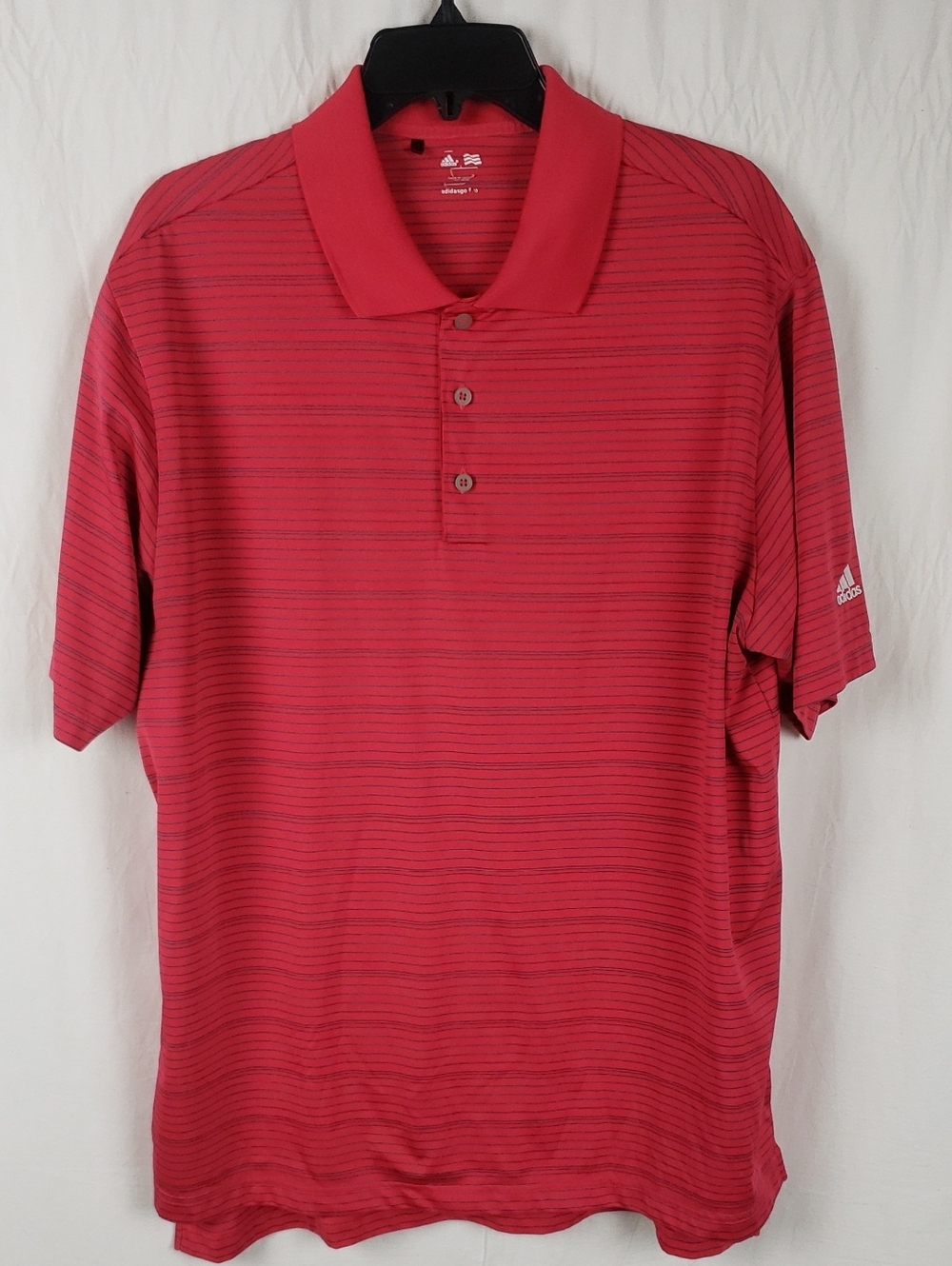 Adidas Men’s 2XL Red Striped Polo Golf Shirt